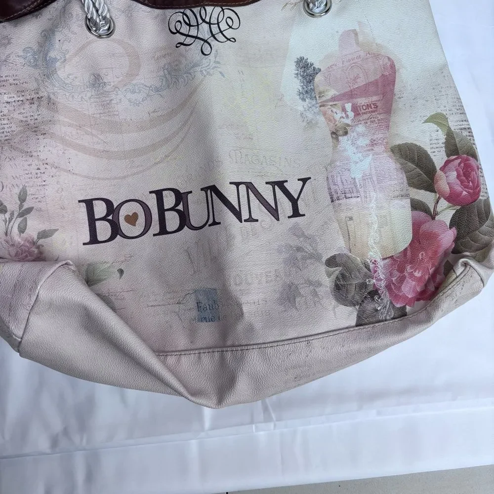 Floral Tote Bag - Cream and Pink. Excellent condition